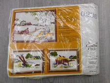 The Creative Circle Needlepoint  #0236 Plow & Wheelbarrow Embroidery Craft Art