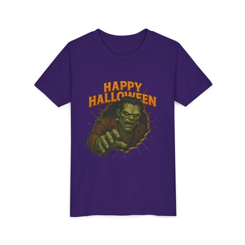 Frankenstein Spooky Halloween Youth Tee, Kids Halloween Shirt, Trick or Treat - Picture 85 of 102