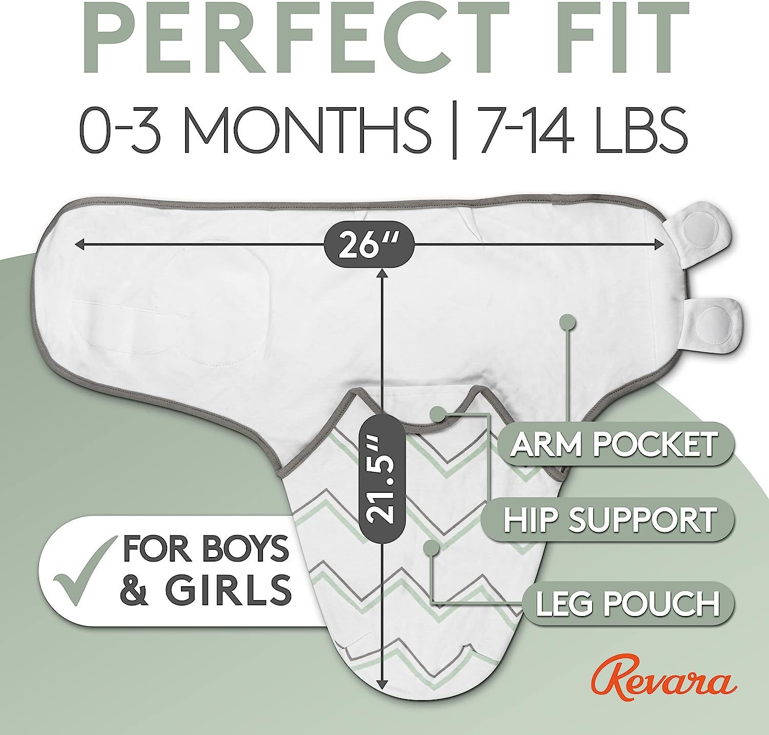 Revara Baby Swaddle Blanket Swaddles 03 Months One Size, White eBay