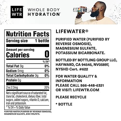 LIFEWTR Premium Purified Water pH Balanced with Electrolytes 100% recycled p