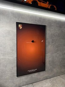 Art Holder Frame on the Wall 80x50 cm.  Technic 42056 Porsche 911 GT3 RS Orange