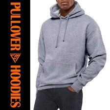 Mens Pullover Hoodie Hooded Sweatshirt Fleece Top Plain Hoody Jumper S - 5XL
