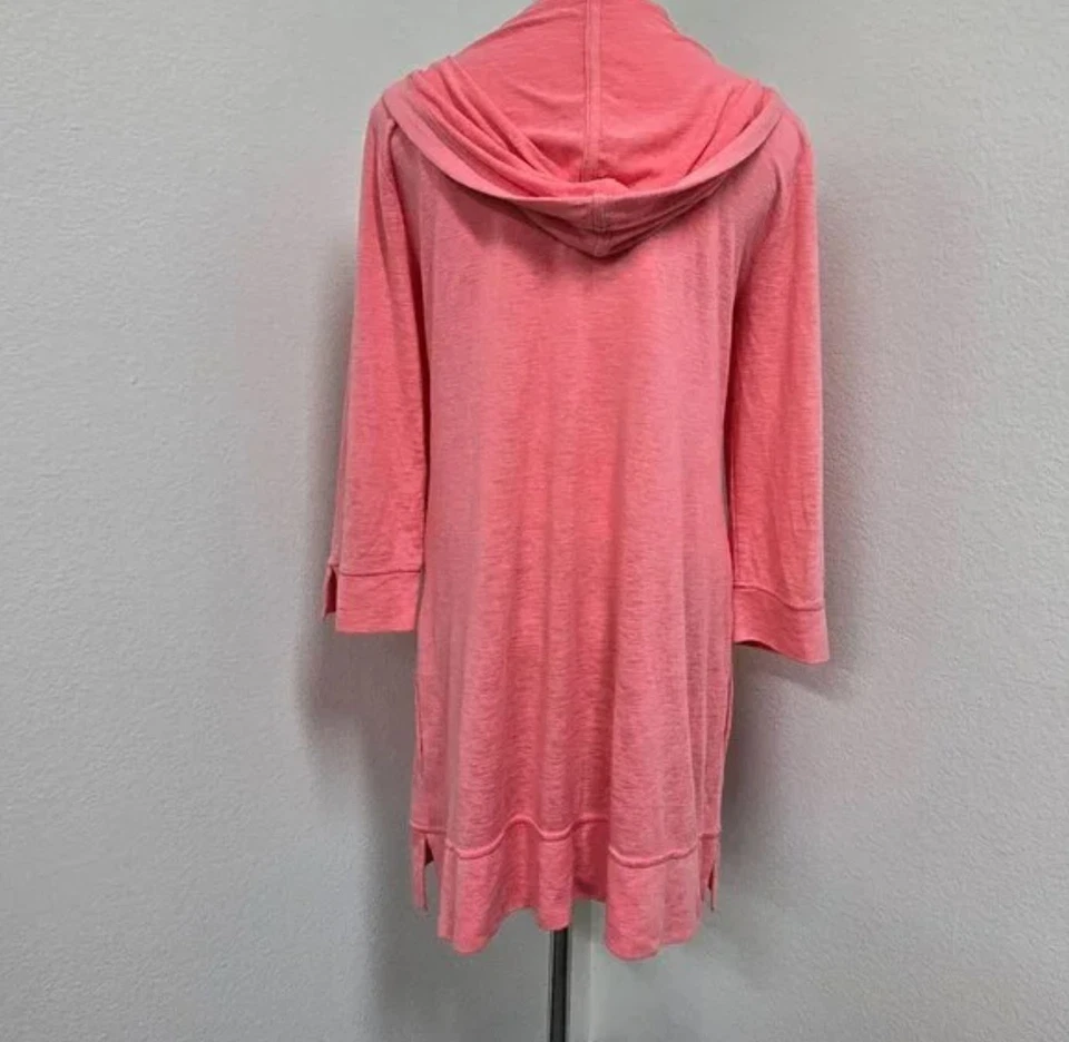 Túnica con Capucha Chico's Tejido Slubbed Frente Abierto Talla 1 (Nueva) Foto 3 de 4