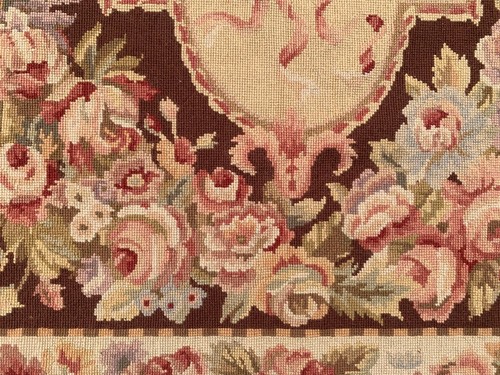 Vintage French Style Aubusson Rug Needlepoint Chain stitch Rug 3x5 ft Free Ship - Picture 8 of 12