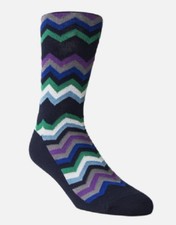 Paul Smith Men's Fleet Chevron Socks in Navy, One Size, Italy, NWT