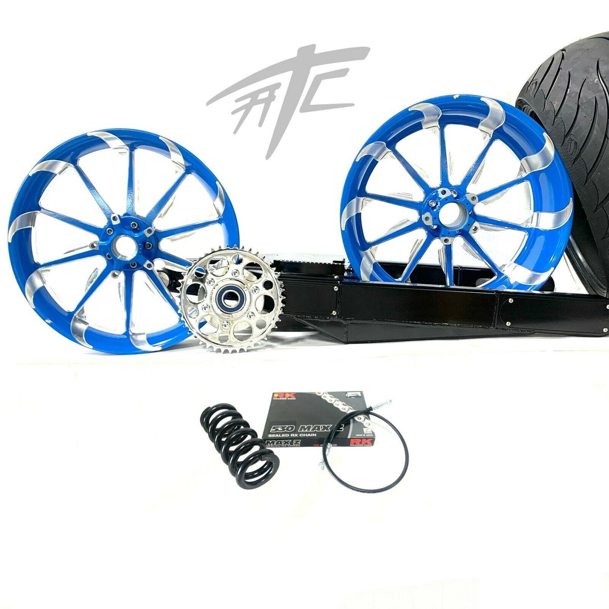 アーキタイヤ 360 FAT TIRE KIT SKIERS BLUE TORNADO WHEELS BLACK ARM 12-22