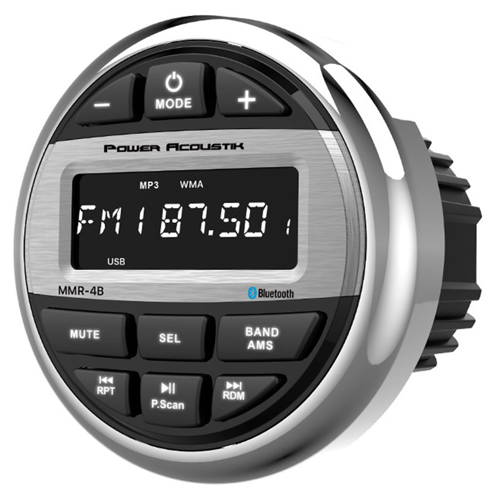 Морской лодочный ресивер Power Acoustik MMR-4B4 колонки со светодиодной подсветкой 65 Black