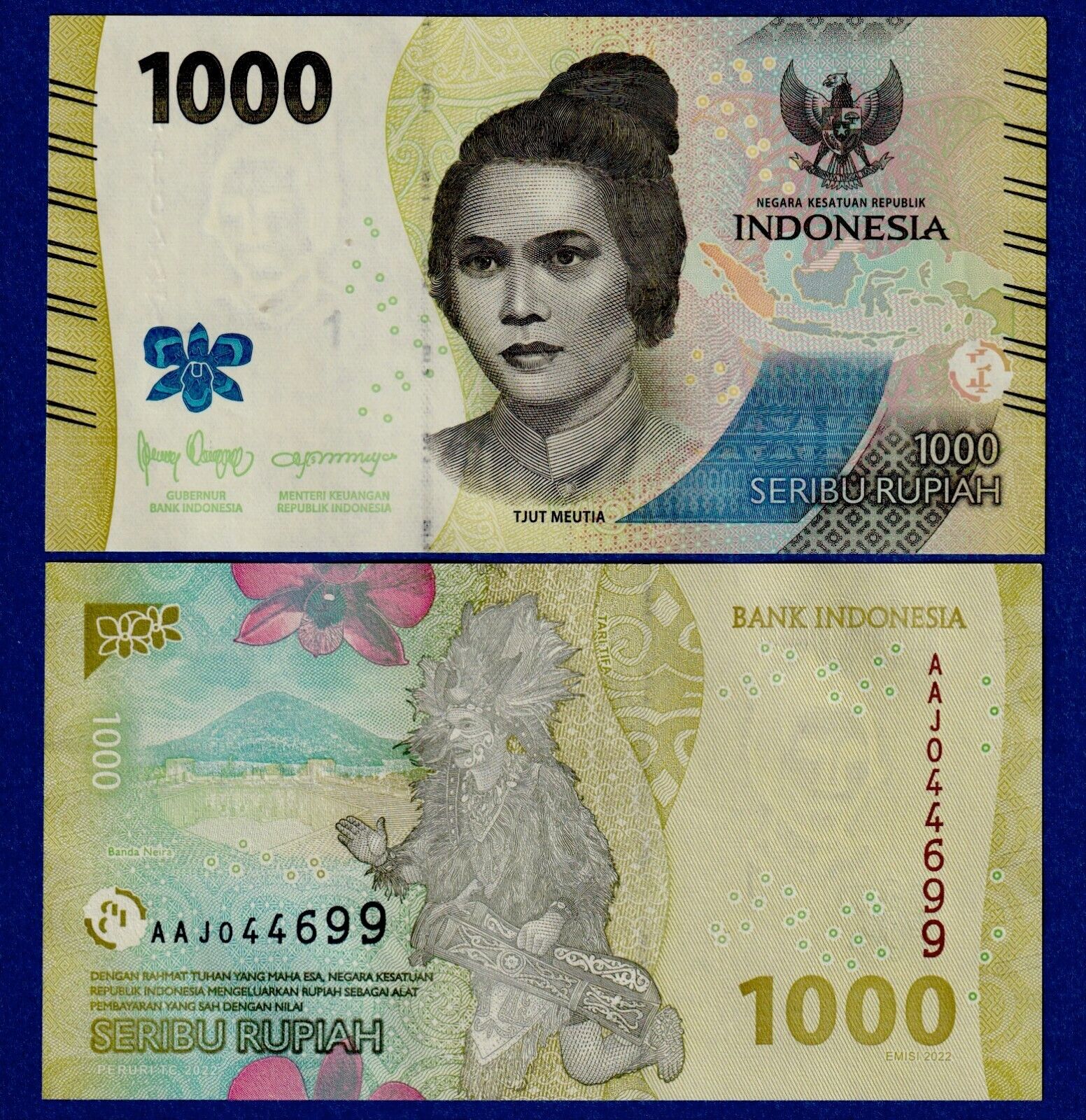 Indonesia 1000 1,000 Rupiah (2022) P-W162 UNC Banknote - Tjut Meutia / Dancer
