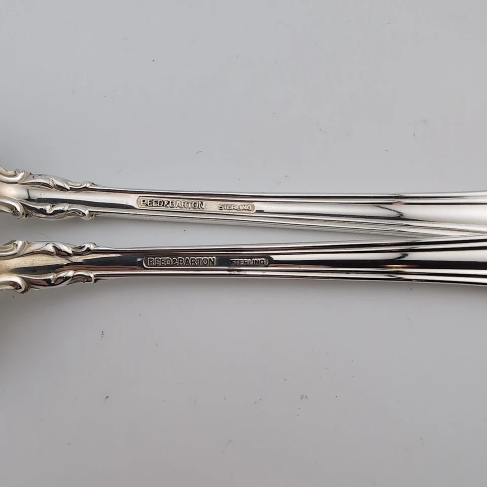 Reed & Barton 18th Eighteenth Century Serving Spoon Set - 8 5/8" Foto 3 de 3