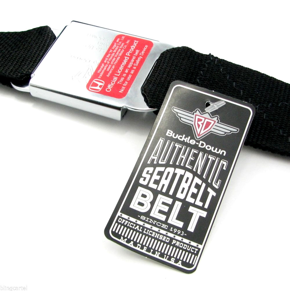 Honda Logo Official Licensed Black Authentic Belt Seat Belt Style