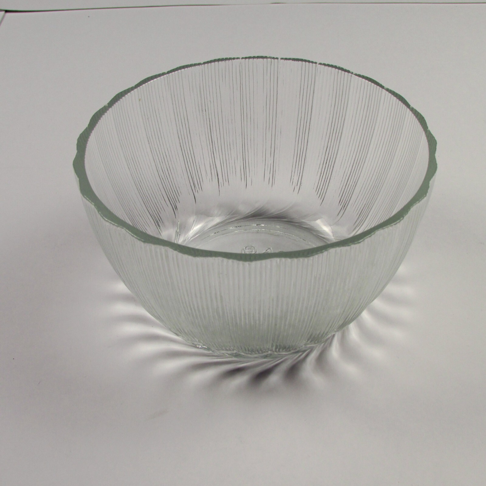 Vintage FTDA Small Ribbed Clear Glass Candy Nut Dish Bowl USA Made  