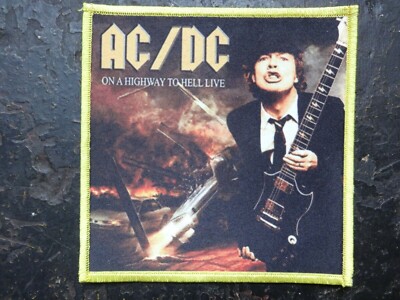 AC/DC Patch Hard Rock, Bluesrock, Rock  n  Roll Hell Live Gold Border  66