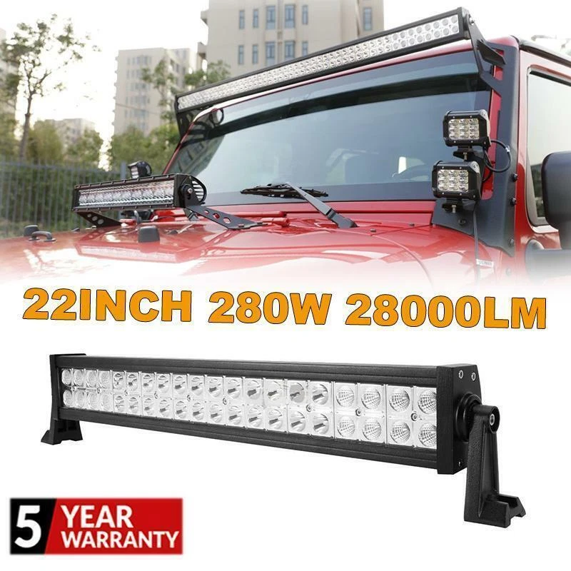 Combo de barra de luz LED de 52 pulgadas + PODS de 22" +4" 18W para Jeep Wrangler JK YJ TJ CJ LJ Foto 2 de 4