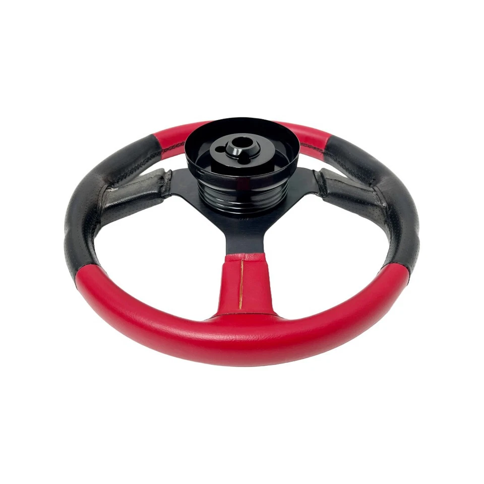 Kit de volante 1976-95 Jeep CJ5 CJ6 CJ7 Wrangler 13,5" 3 raios Grant vermelho Bla - Imagem 4 de 4