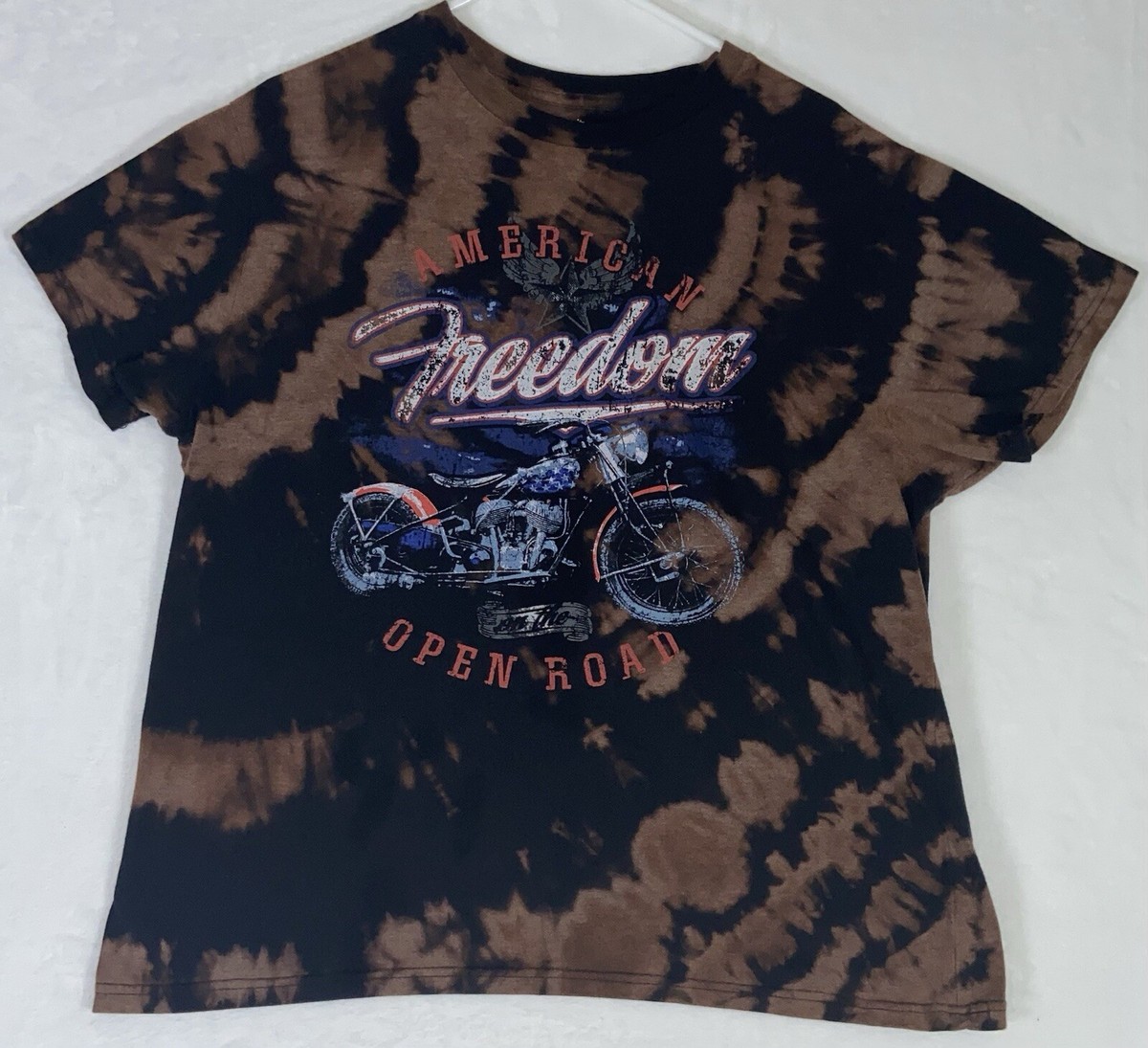 Celebrate Patriotic American Freedom Open Road T-Shirt Mens Size