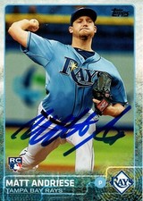Matt Andriese Tampa Bay Rays 2015 Topps Update Autographed Signed Rookie Card