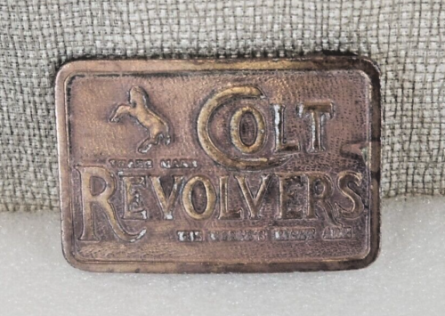 Vintage Colt Revolvers Western Cowboy Guns Firearms Solid Metal Belt Buckle - Imagen 1 de 5