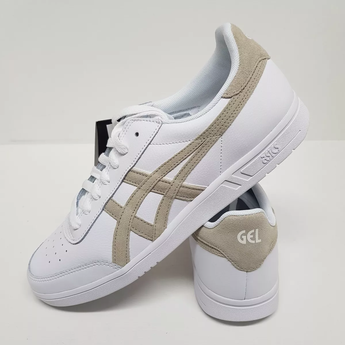 Asics Gel Vickka TRS Mens Trainers White Khaki Brand New 35