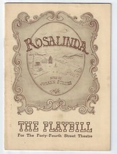 Original Playbill 1943 Rosalinda by Johann Strauss 46th Street Theatre