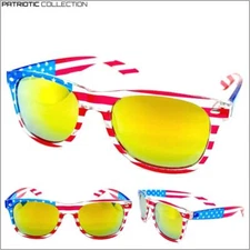 Classic Retro Style PATRIOTIC SUN GLASSES SHADES US USA American Flag Show Pride