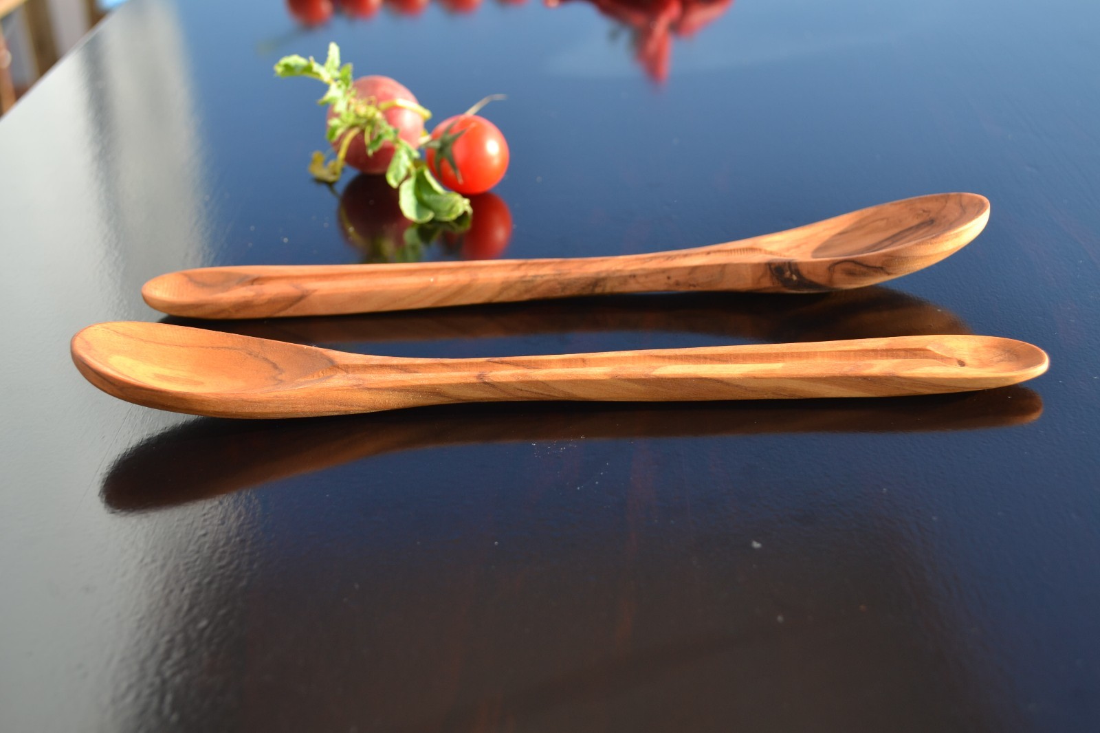 LOT OF 2 OLIVE WOOD TASTING SPOON 25 CM / 9.84" 100 NATURAL WOOD