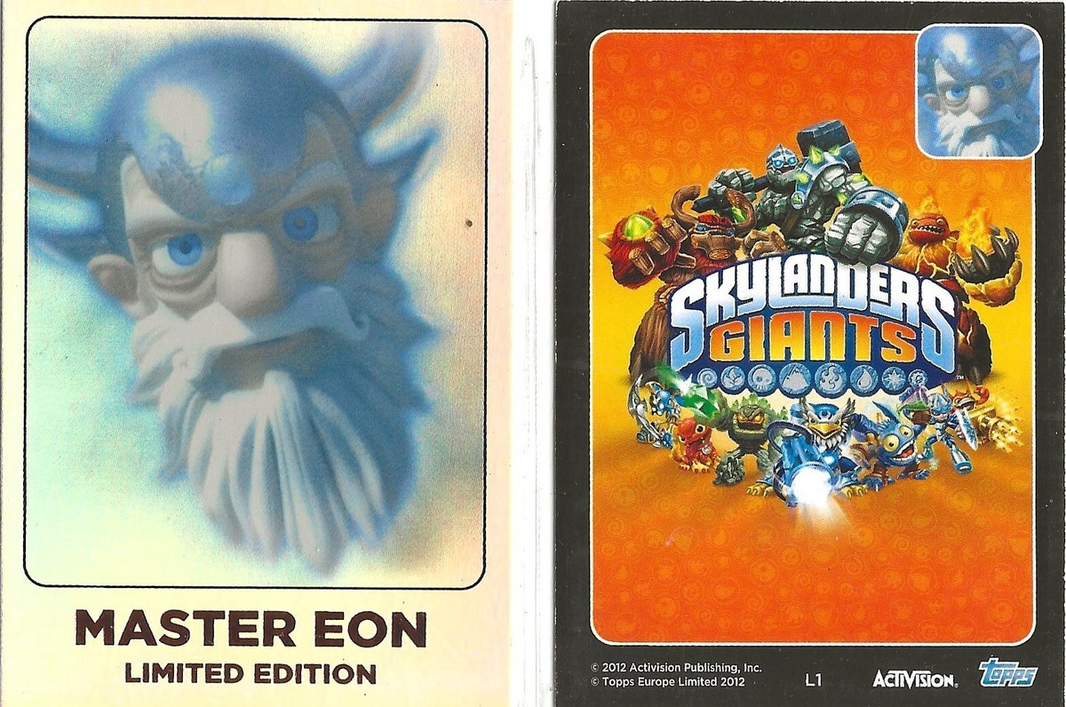 rare skylanders cards Topps Trading Card Game - Swap Force featuring Trigger Happy Skylanders Giants L1 MASTER EON
