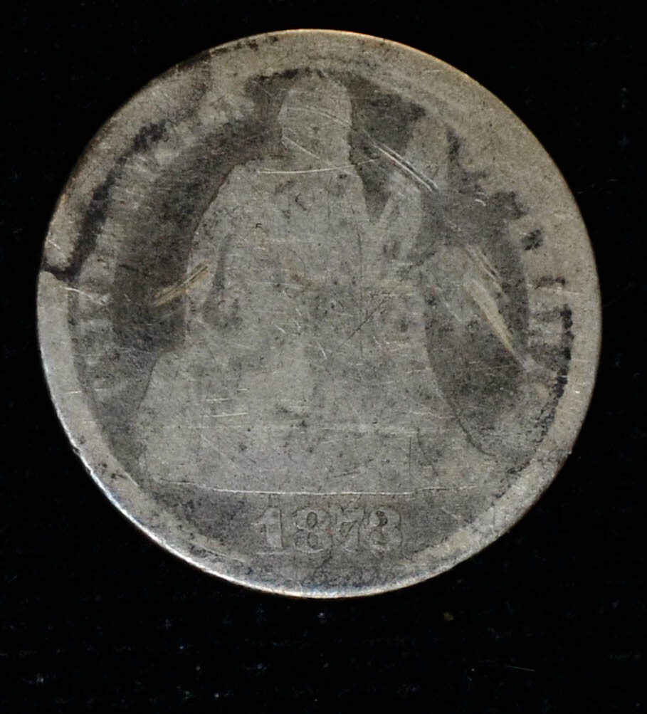 meico*.。♡　0916 1873 Love Token Engraved THC 97 silver Liberty Seated Dime 10c Ten
