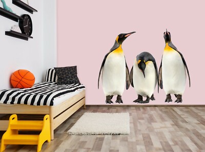 3D Schwarzer Pinguin C68 Tier Wallpaper Wandbild Poster Wandaufkleber Abziehbild