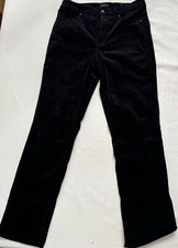 Talbots Corduroy Straight Leg Pant Size 8 Black Neutral Minimalist Retro Boho