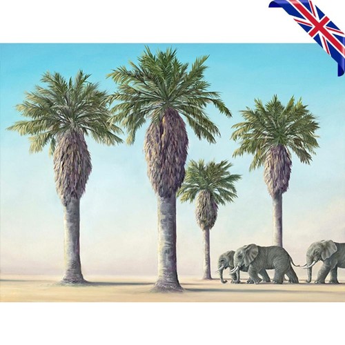 5D DIY Full Round Drill Diamond Painting Elephant Kit Home Decoration ...