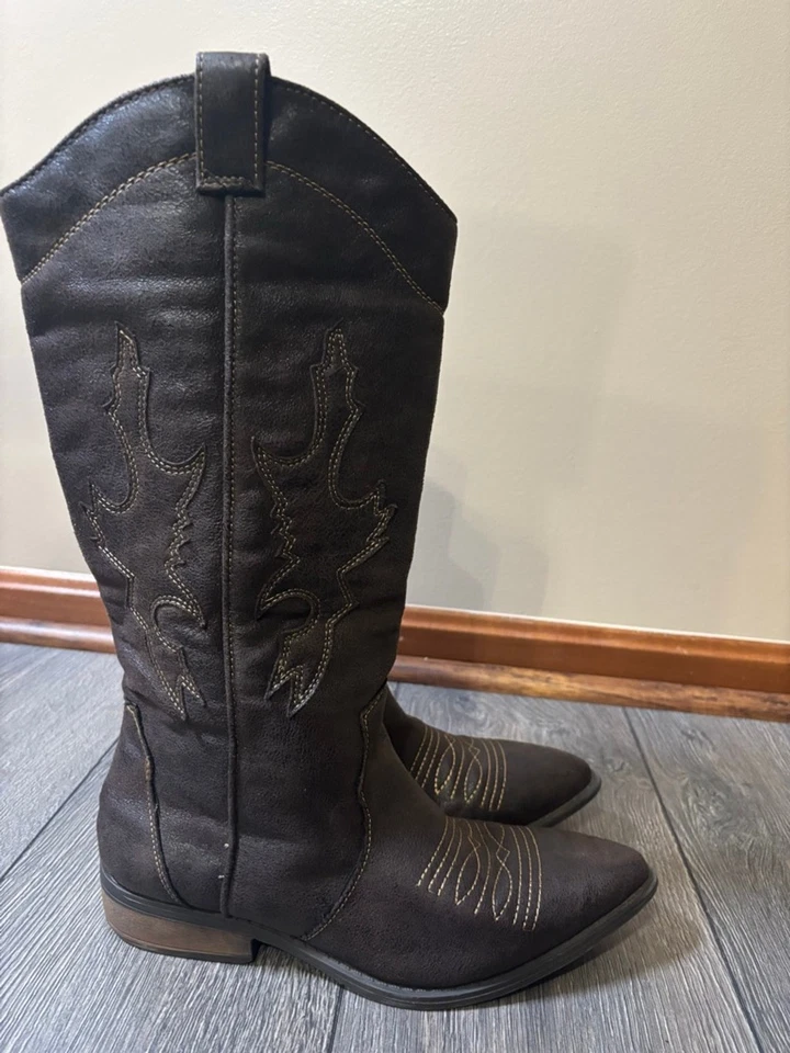 Botas vaqueras Rampage Waylen marrón talla 10 para mujer estilo vaquera Foto 4 de 4