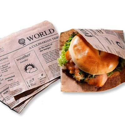 Snacktaschen Burger Papier Kraftpapier Fettdicht 50 Stück 16x16cm 100%