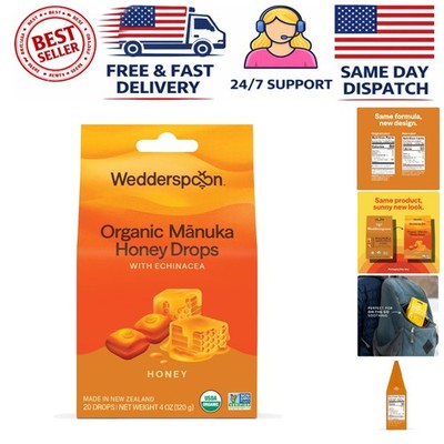20 Count Manuka Honey & Echinacea Drops - Organic Throat Soothers for All Ages