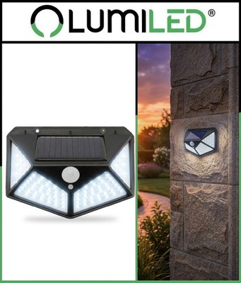 LUMILED Solar Gartenleuchte LED Wandlampe mit Sensoren IP44 Außen Wandleuchte