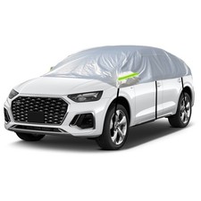 Half Car Cover Water Rain UV Sun Frost Resistant Fully Breathable Fits Universal