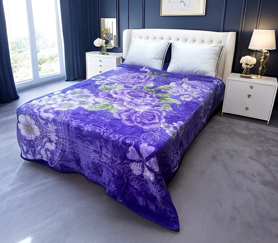 "Nueva manta acogedora Rachel súper suave estilo visón en relieve talla Queen 83""x94""" Foto 3 de 4