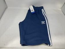 Adidas Boys Fleece Shorts, Blue Large