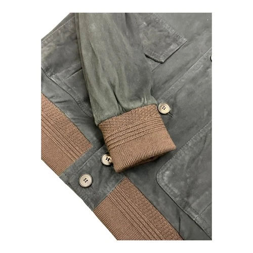 G. Inglese Italian Suede Jacket - Handmade Sartorial Bomber - Blue - Size 54 image 5