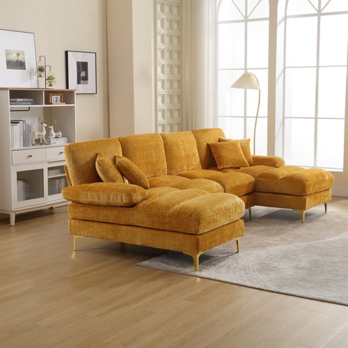 Modern Chenille U-Shape Sectional Sofa | Large for Living Room,Apartment,Office - Picture 6 of 18