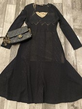 Women twin set dress black viscose 36 / S / 44