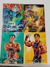 SkyBox Marvel Masterpieces 1992 Trading Card Lot 4 Cards Joe Jusko Signed 