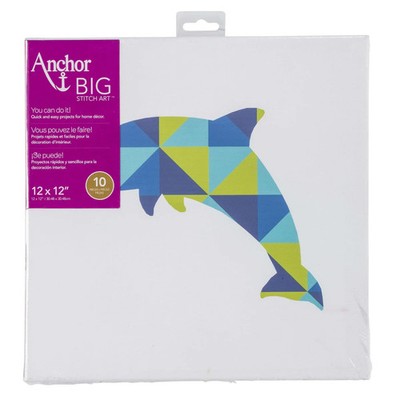 Anchor Big Stitch Embroidery Art 10 Piece Kit   ''Dolphin''  12''x12''