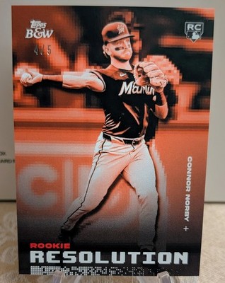 2025 Topps Black & White Rookie Resolution Connor Norby RR7 Rookie RC Orange /5