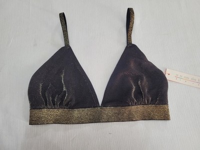 Colsie Black & Gold Glitter Bralette   Sparkly Lingerie Top, Multiple Sizes