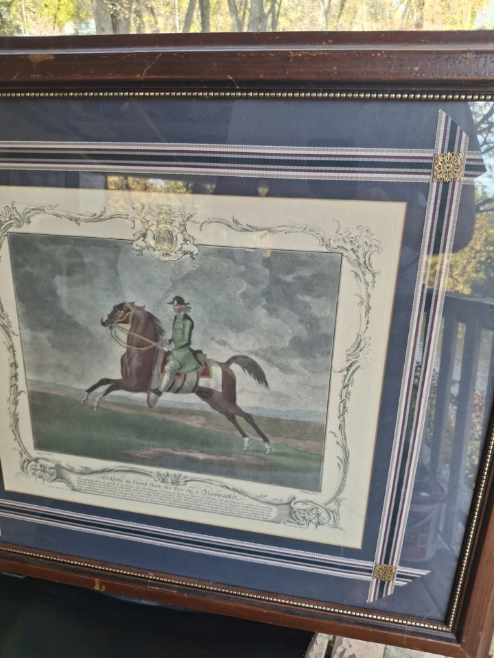 1755 Hand Colored Engraved Mezzotint Race Horse Childers Richard Houston - Image 3 of 4