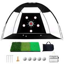 Golf Net 10x7ft, Golf Practice Net for Backyard with 5 Target Holes  Bullsey...