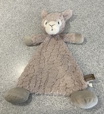 Demdaco 13" Luna Llama Soft Plush Tan Baby Rattle Blankie Security Blanket Lovey
