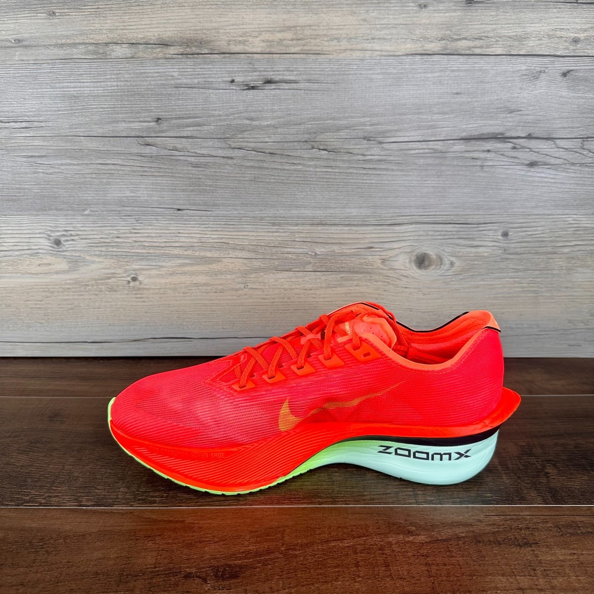 Nike Zoomx VaporFly Next% 4 Mens Size 11 Bright Crimson Lime