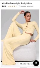 ALO Yoga Mid-Rise Dreamlight Straight Pant in Candlelight Yellow Size Small