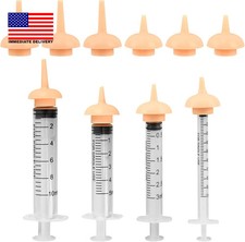 Pet Nursing Kit, with 10 Silicone Nursing Nipples, 4 Liquid Syringes, Newborn Ca